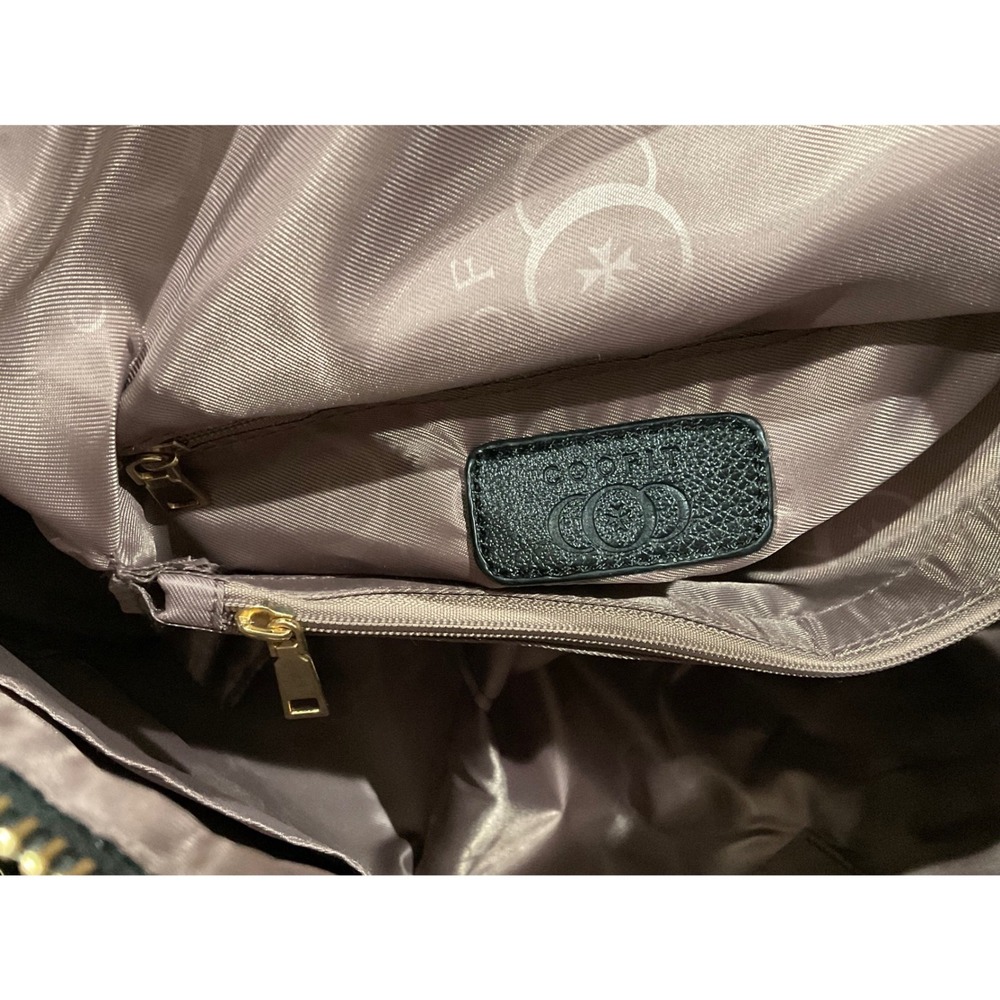 Coofit Black Sequin Vegan Leather Satchel Crossbody Bag Tassel Gold Hardware - Picture 7 of 7
